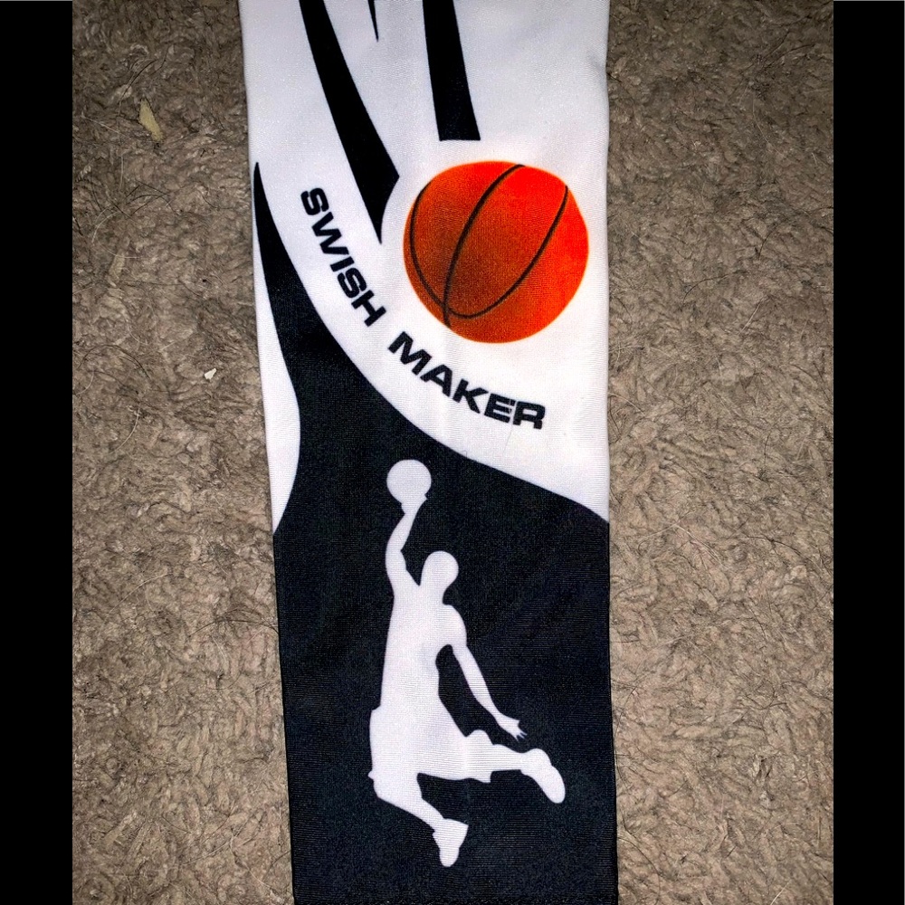 Small White & Black Swish Maker Basketball Arm Sleeve